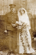 F020 Unnamed soldier and bride, East Surrey Regiment