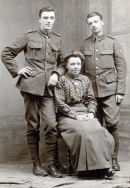 F023 Unnamed soldiers and lady, 28 February 1917