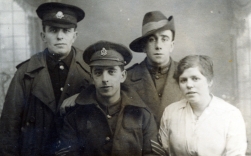 F137 Family group, Lancashire Hussars, Rotal Army Medical Corps, AIF and lady.