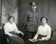 F059 Jock McKenzie, Royal Engineers, and sisters, Agnes and Grace