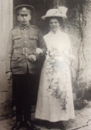 F158 Private 32868 William Smith, Gloucestershire Regiments.and Olive Wright, April 1917. Courtesy of Paul Hughes.