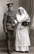 F143 Unnamed soldier, King's Liverpool Regiment, and bride.