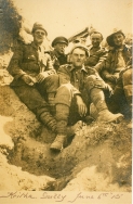 G404 Corporal Wallace, 8th Battalion, Lancashire Fusiliers, and pals, Gallipol trench, 6 June, 1915.jpg