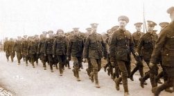 U045 Marching group, possibly Lancashire Hussars or East Yorkshire Regiment