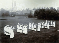 WO91 Cheltenham Ladies College nurses, stretcher drill. Courtesy of Cheltenham Ladies College Archive.