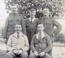 W012 Wounded group, including Northumberland Fusilier with Royal Army Medical Corps