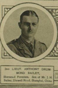 A539 2nd Lieutenant Anthony Drummond Bailey killed with the Rifle Brigade on the 16th December 1916, courtesy of Michael Briggs
