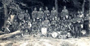 G629 Band of the 2nd Battalion, Sherwood Foresters,  Notts&Derby shoulder badges and good conduct stripes c1913, courtesy of Michael Briggs