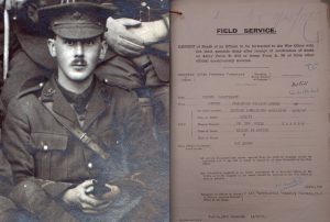 A554 2nd Lieutenant Frederick William Arthur Stubbs killed by a shell explosion 9th May 1917 Courtesy of Michael Briggs