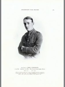 A593 Lt Cyril Unsworth, killed 7 July 1916, courtesy of Dominic Medley